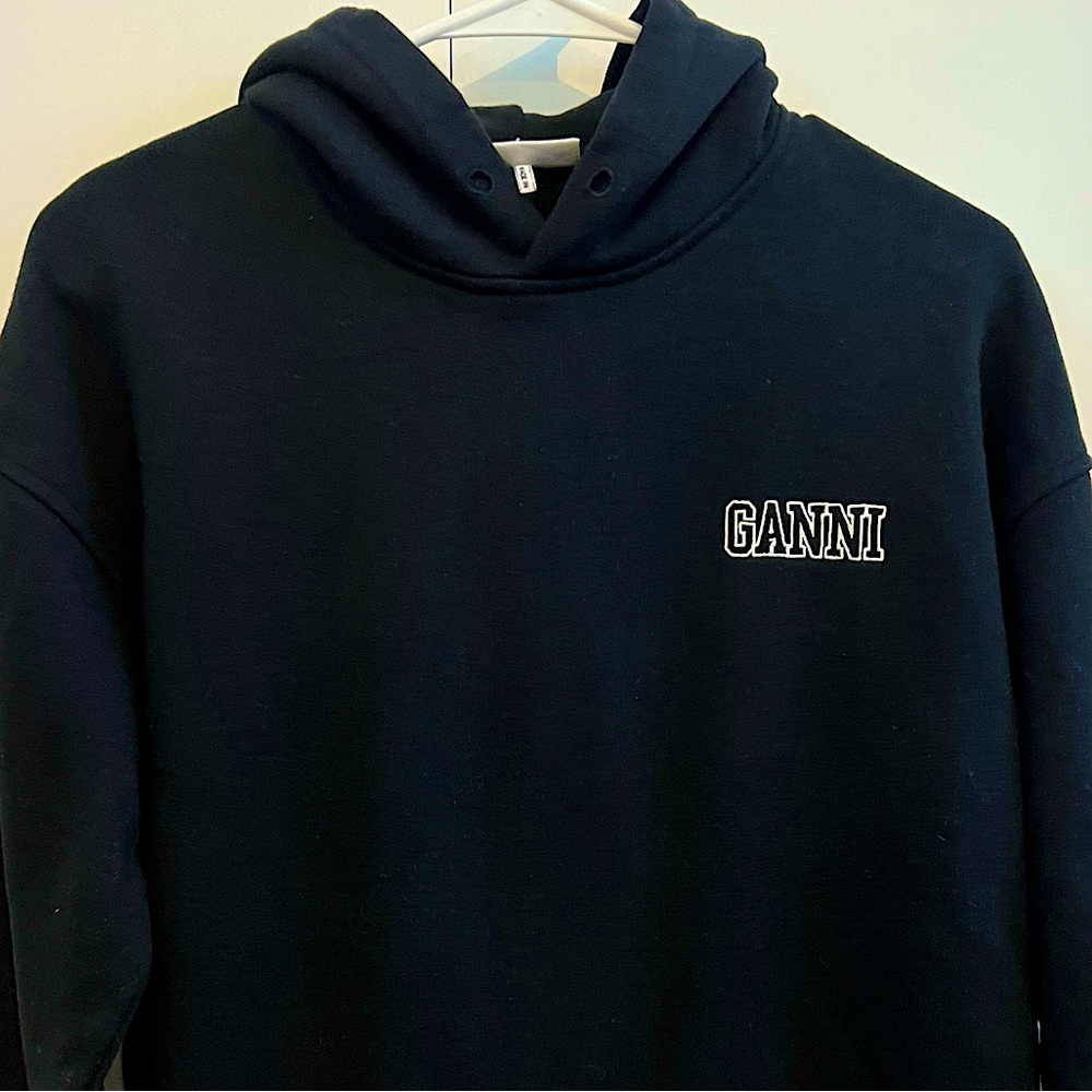 GANNI - black hoodie - size xs